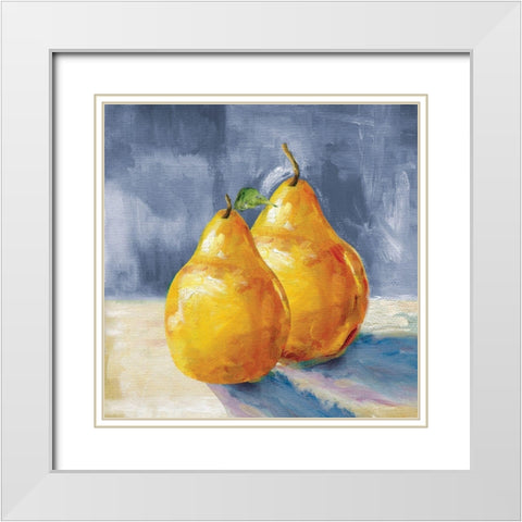 Fresh Pears White Modern Wood Framed Art Print with Double Matting by Robinson, Carol