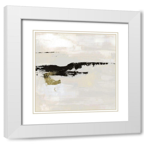 Saffron Summer White Modern Wood Framed Art Print with Double Matting by Tava Studios