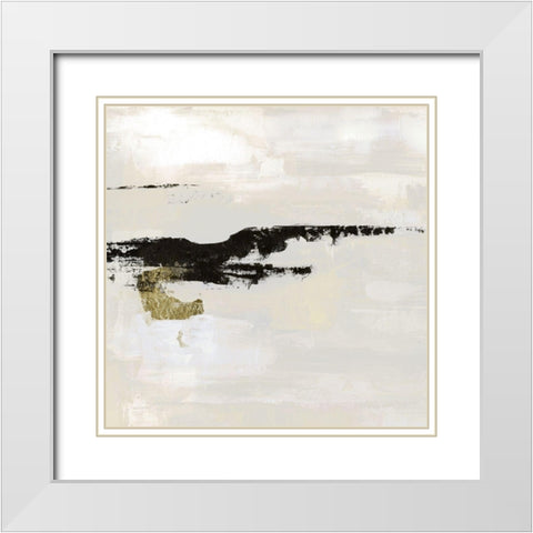 Saffron Summer White Modern Wood Framed Art Print with Double Matting by Tava Studios