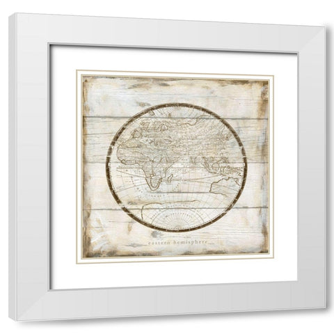 Eastern Hemispheres White Modern Wood Framed Art Print with Double Matting by Robinson, Carol