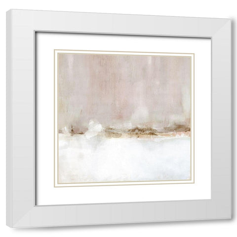 Blushing Days White Modern Wood Framed Art Print with Double Matting by Robinson, Carol