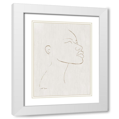 Portrait Sketch I White Modern Wood Framed Art Print with Double Matting by Tava Studios