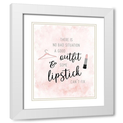 Outfit and Lipstick White Modern Wood Framed Art Print with Double Matting by Carpentieri, Natalie