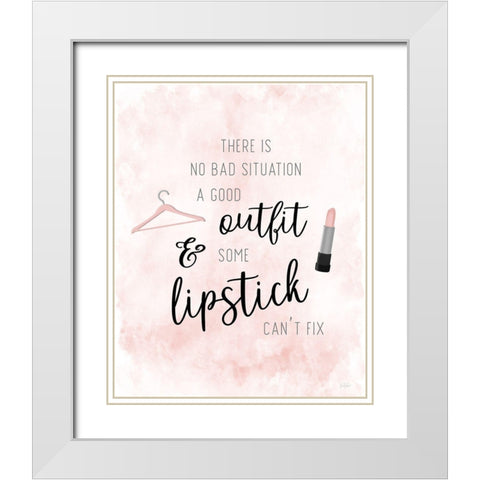 Outfit and Lipstick White Modern Wood Framed Art Print with Double Matting by Carpentieri, Natalie