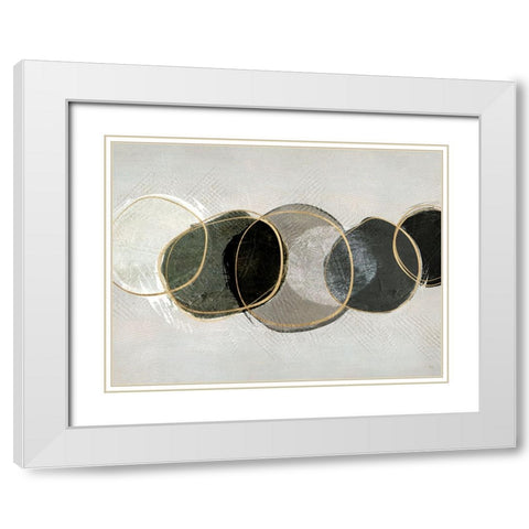 River Rock White Modern Wood Framed Art Print with Double Matting by Jill, Susan