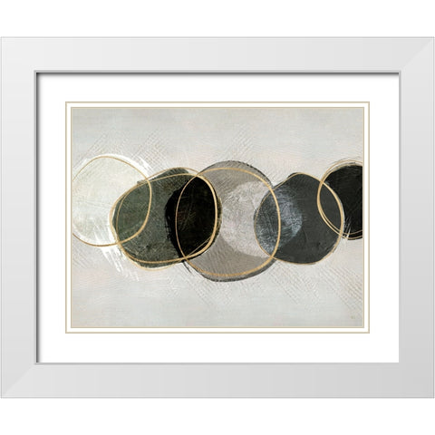 River Rock White Modern Wood Framed Art Print with Double Matting by Jill, Susan