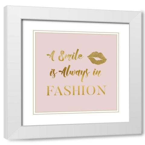 Smile Style White Modern Wood Framed Art Print with Double Matting by Robinson, Carol