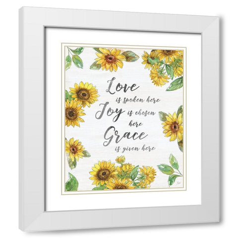 Grace Given Here White Modern Wood Framed Art Print with Double Matting by Nan