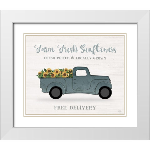 Farmers Market Truck White Modern Wood Framed Art Print with Double Matting by Carpentieri, Natalie