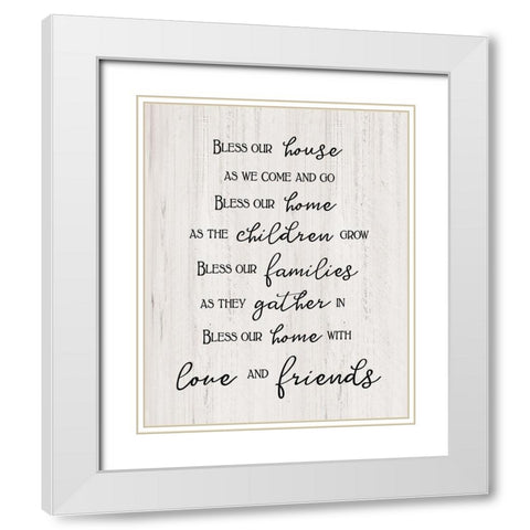 Love And Friends White Modern Wood Framed Art Print with Double Matting by CAD Designs
