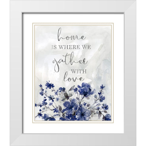 Gather With Love White Modern Wood Framed Art Print with Double Matting by Robinson, Carol