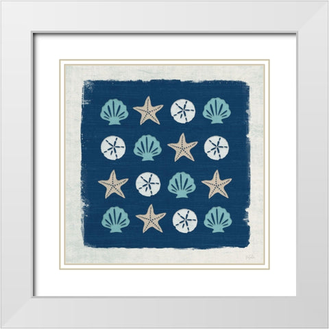 Shell Chart White Modern Wood Framed Art Print with Double Matting by Carpentieri, Natalie