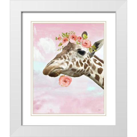 Floral Fun II White Modern Wood Framed Art Print with Double Matting by Nan
