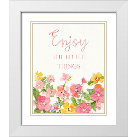 Little Things White Modern Wood Framed Art Print with Double Matting by Swatland, Sally