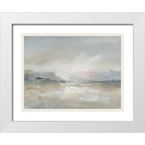 Horizon Haze White Modern Wood Framed Art Print with Double Matting by Nan