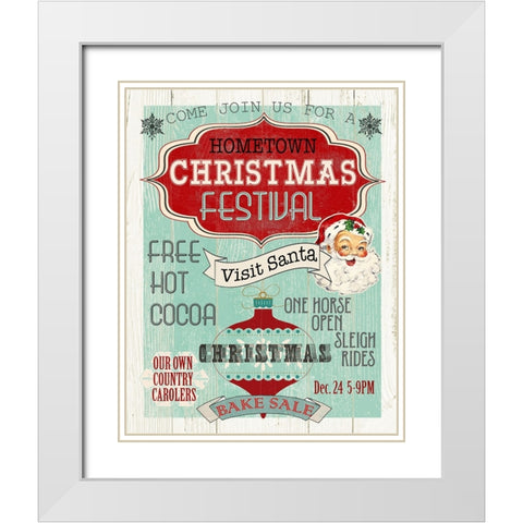 Bright Christmas Festival White Modern Wood Framed Art Print with Double Matting by Robinson, Carol