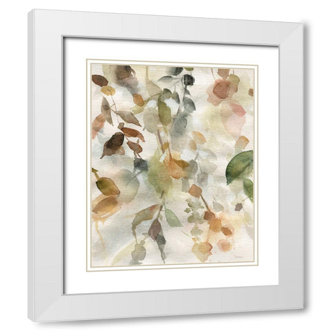 Cascading Nature II White Modern Wood Framed Art Print with Double Matting by Robinson, Carol