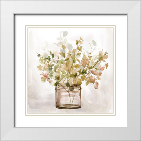 Earthy Garden II White Modern Wood Framed Art Print with Double Matting by Robinson, Carol