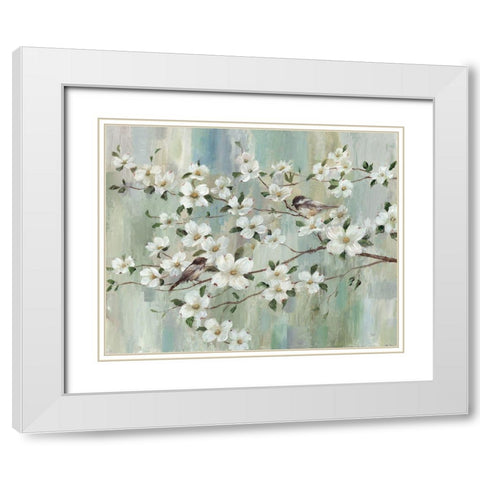 Springs Song White Modern Wood Framed Art Print with Double Matting by Nan