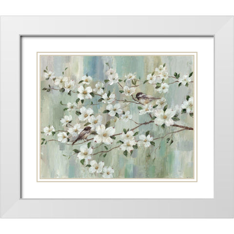 Springs Song White Modern Wood Framed Art Print with Double Matting by Nan