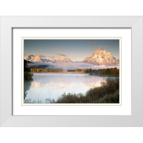 Snake River Fog White Modern Wood Framed Art Print with Double Matting by Delimont, Danita
