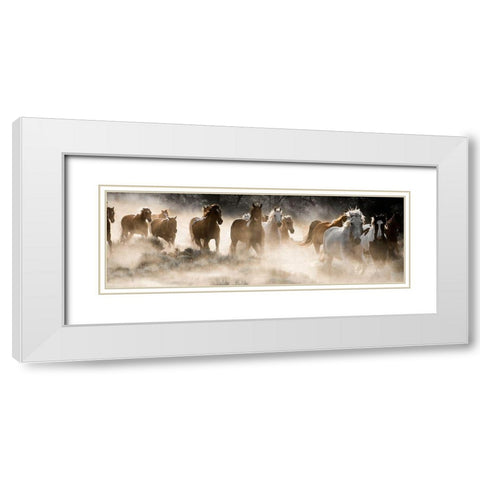 Kicking Up Dust White Modern Wood Framed Art Print with Double Matting by Delimont, Danita