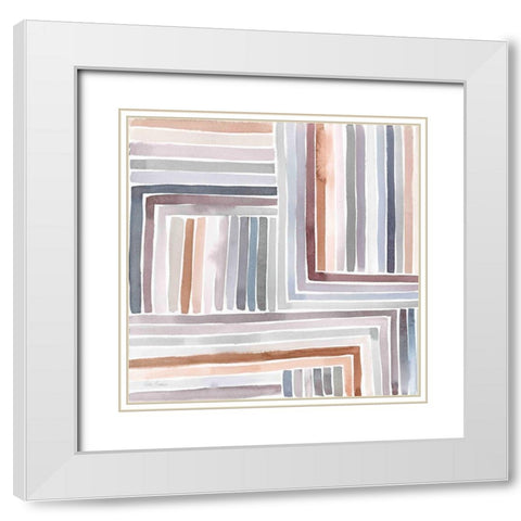 Abstract Line I White Modern Wood Framed Art Print with Double Matting by Brockmon, Kristen