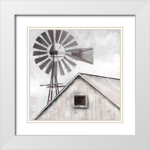 Lofty View White Modern Wood Framed Art Print with Double Matting by Nan