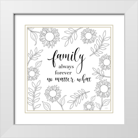 Family Always Forever White Modern Wood Framed Art Print with Double Matting by Carpentieri, Natalie
