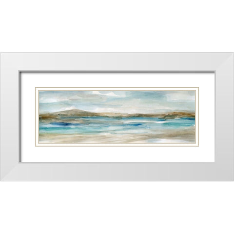 Peaceful Beach II White Modern Wood Framed Art Print with Double Matting by Robinson, Carol