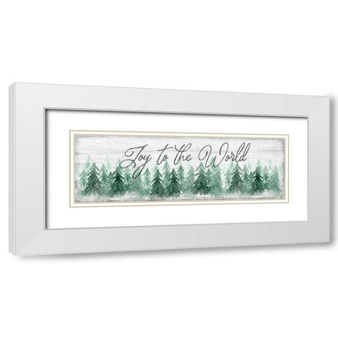 Joy to the World White Modern Wood Framed Art Print with Double Matting by Carpentieri, Natalie