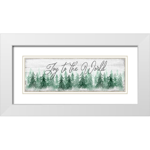 Joy to the World White Modern Wood Framed Art Print with Double Matting by Carpentieri, Natalie