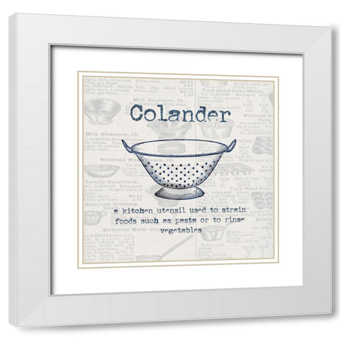 Colander White Modern Wood Framed Art Print with Double Matting by Jill, Susan
