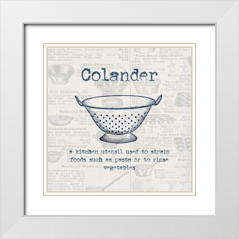 Colander White Modern Wood Framed Art Print with Double Matting by Jill, Susan