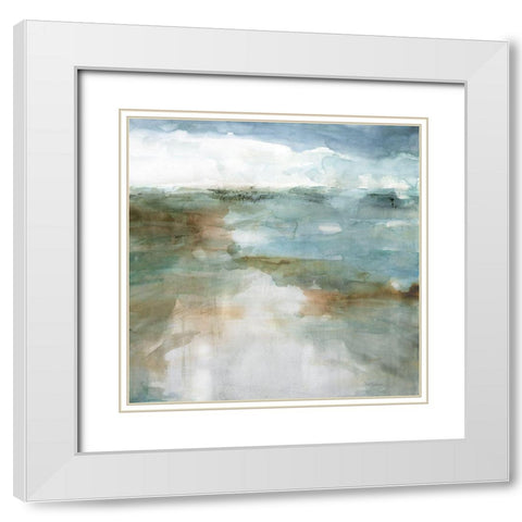 Lights Echo II White Modern Wood Framed Art Print with Double Matting by Robinson, Carol