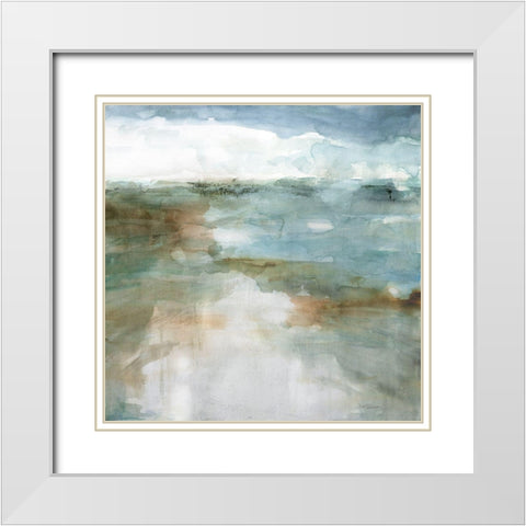 Lights Echo II White Modern Wood Framed Art Print with Double Matting by Robinson, Carol