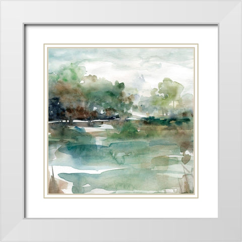 Riverbend White Modern Wood Framed Art Print with Double Matting by Robinson, Carol