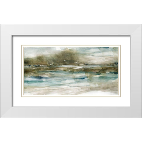 Riverbank White Modern Wood Framed Art Print with Double Matting by Robinson, Carol