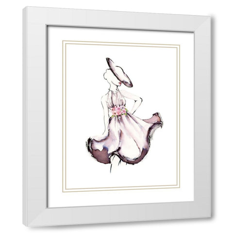 Strike A Pose II White Modern Wood Framed Art Print with Double Matting by Chang, Stella