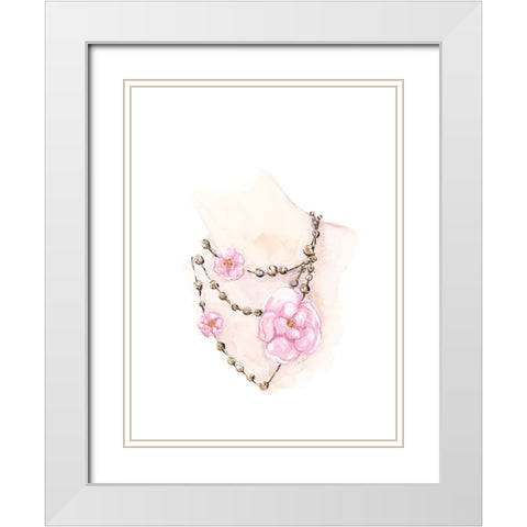 Bead Floral Necklace White Modern Wood Framed Art Print with Double Matting by Chang, Stella