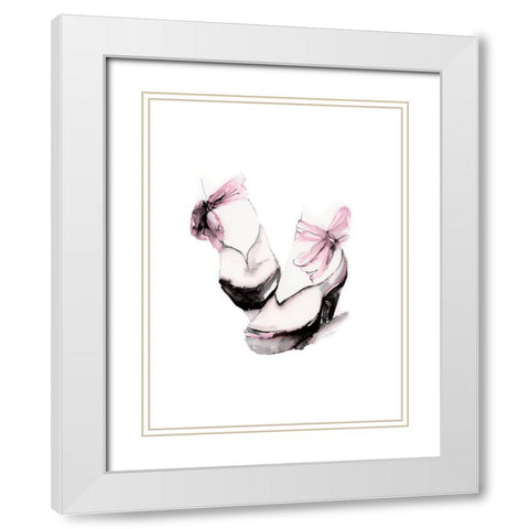 Ballet Platform White Modern Wood Framed Art Print with Double Matting by Chang, Stella