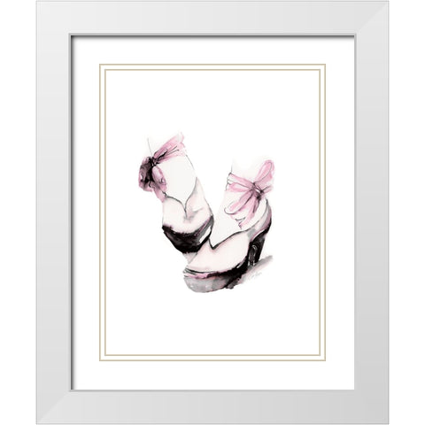 Ballet Platform White Modern Wood Framed Art Print with Double Matting by Chang, Stella