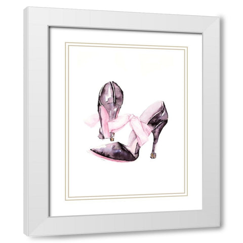 Bow Stilettos White Modern Wood Framed Art Print with Double Matting by Chang, Stella