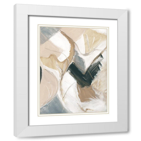 Marble Lines II White Modern Wood Framed Art Print with Double Matting by Chang, Stella