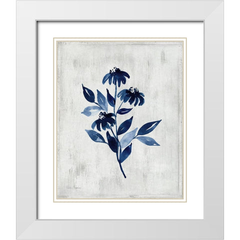 Wild Indigo I White Modern Wood Framed Art Print with Double Matting by Brockmon, Kristen