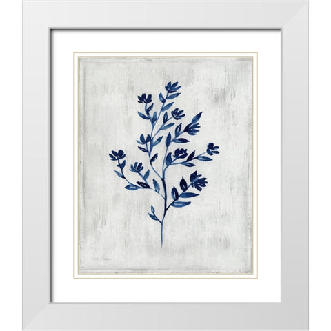 Wild Indigo II White Modern Wood Framed Art Print with Double Matting by Brockmon, Kristen