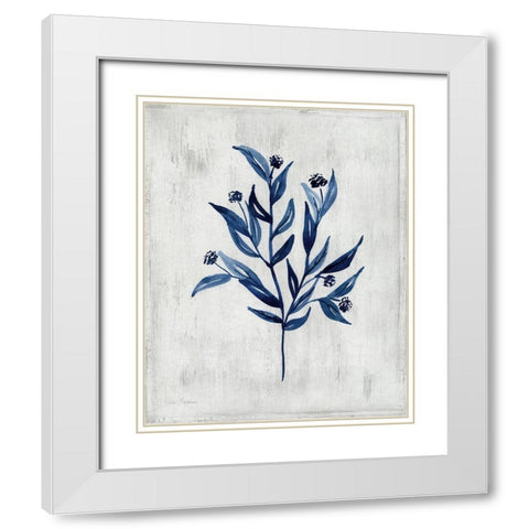 Wild Indigo III White Modern Wood Framed Art Print with Double Matting by Brockmon, Kristen