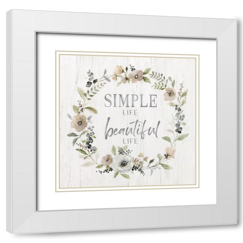 Simple Life White Modern Wood Framed Art Print with Double Matting by Nan