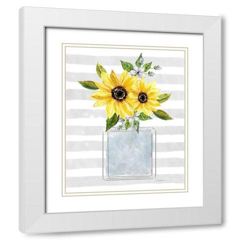 Sunflower Perfume I White Modern Wood Framed Art Print with Double Matting by Robinson, Carol