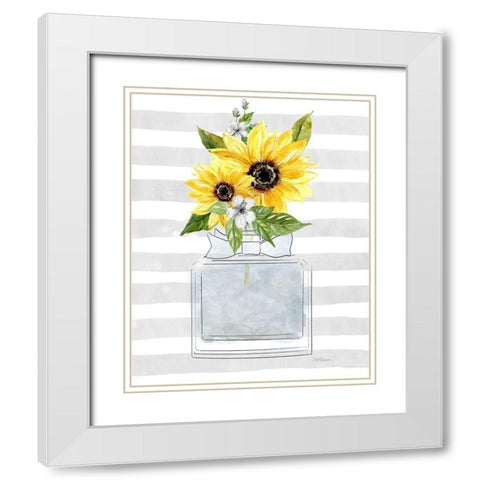 Sunflower Perfume II White Modern Wood Framed Art Print with Double Matting by Robinson, Carol